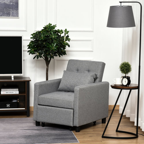 Latitude Run 69cm Upholstered Cushion Back Futon Wayfair.co.uk